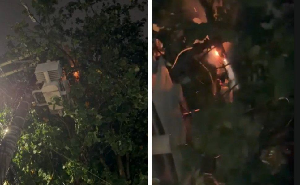 Transformador pega fogo, assusta moradores e deixa casas sem energia em Vit&oacute;ria