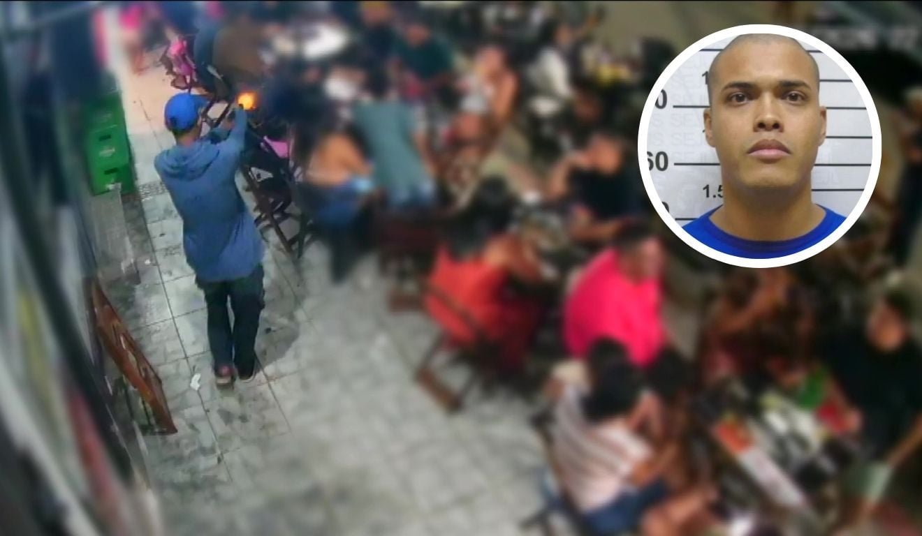 V&Iacute;DEO | Atirador invade bar lotado e mata homem a tiros na Serra