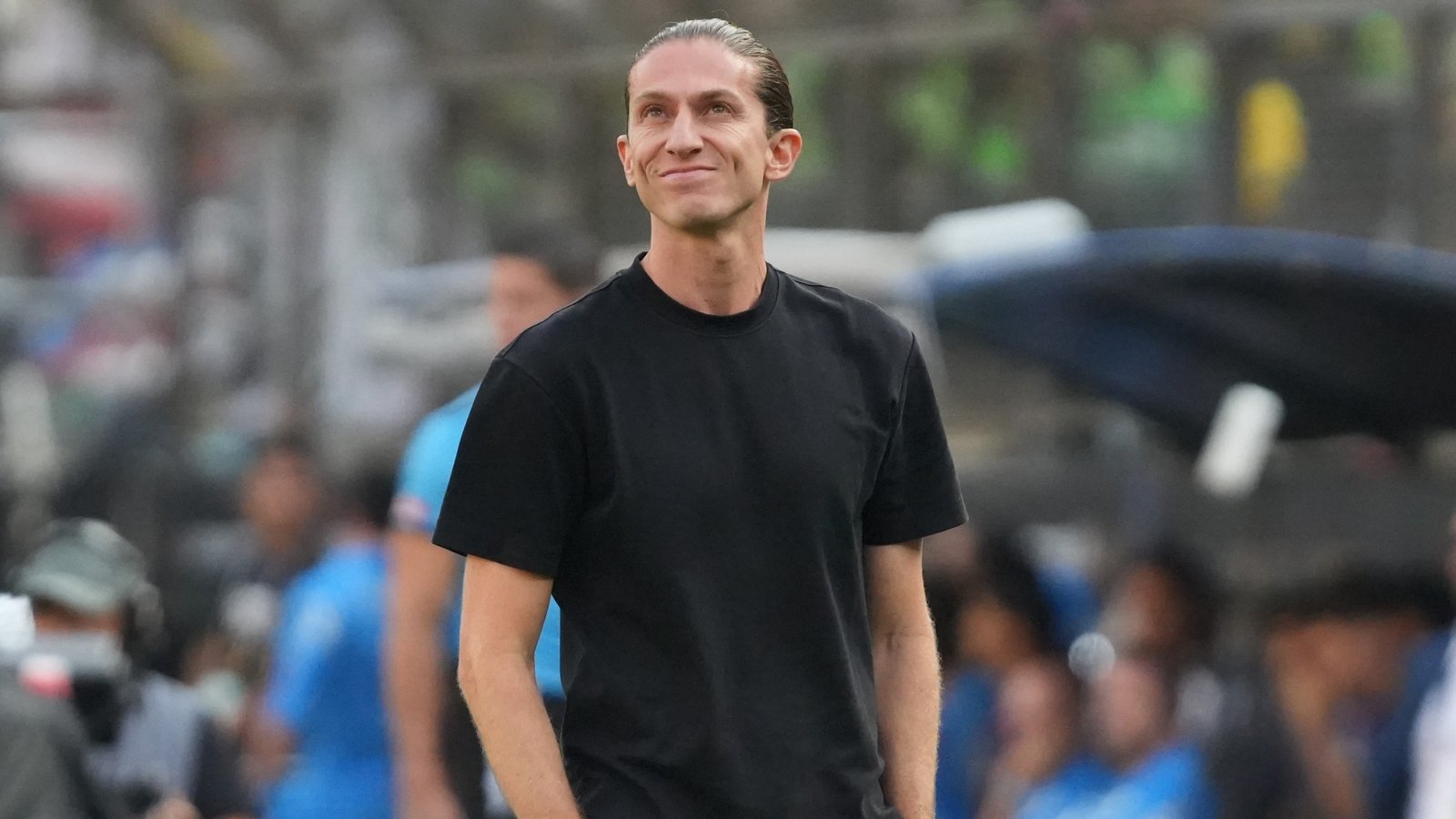 O t&eacute;cnico Filipe Lu&iacute;s durante a final da Libertadores contra o Palmeiras (Foto: Guadalupe Pardo/Associetade Press/Estad&atilde;o Conte&uacute;do)