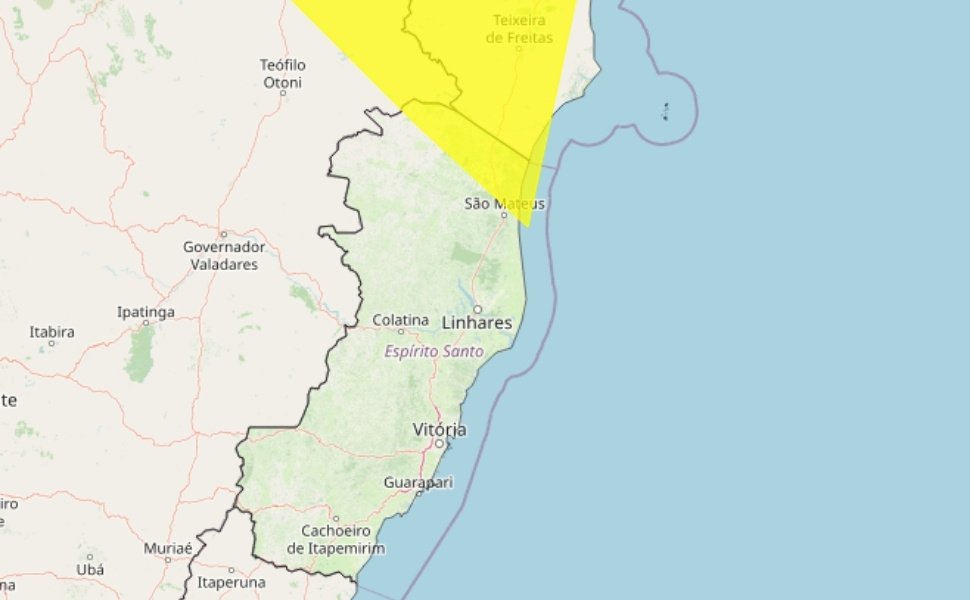 Foto:
                Reprodu&ccedil;&atilde;o/INMET
              
            
          
        
  

  

  


			
        O Instituto Nacional de Meteorologia emitiu alerta de chuvas intensas para sete munic&iacute;pi