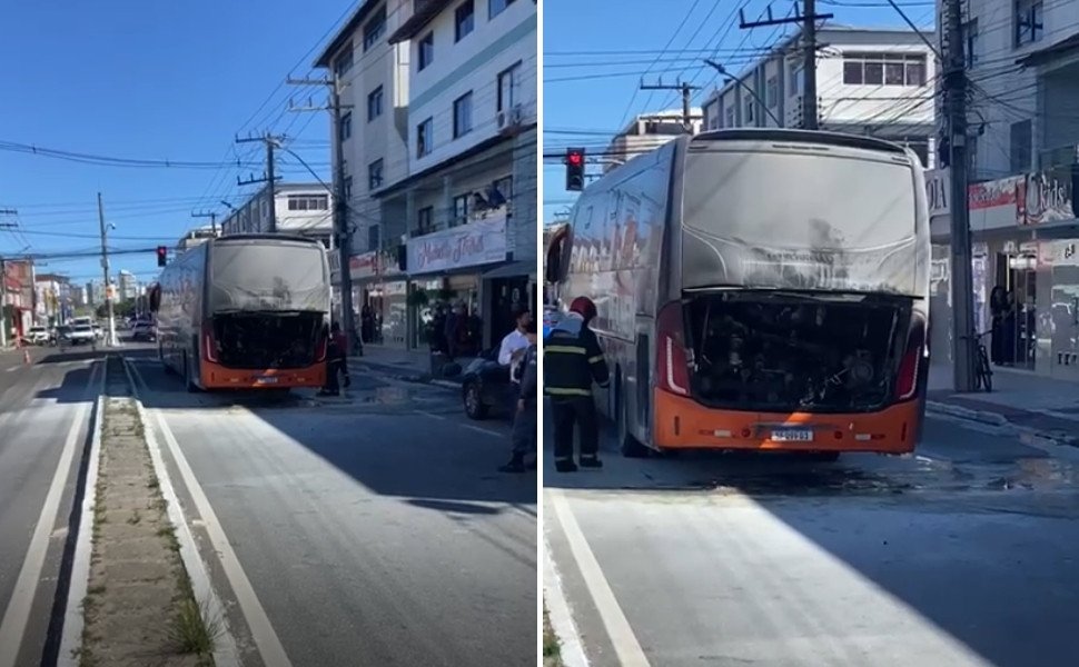 Foto:
                Reprodu&ccedil;&atilde;o/Redes Sociais
              
            
          
        
  

  

  


			Um &ocirc;nibus intermunicipal da Via&ccedil;&atilde;o Planeta pegou fogo na tarde desta quinta-feira (5) na 