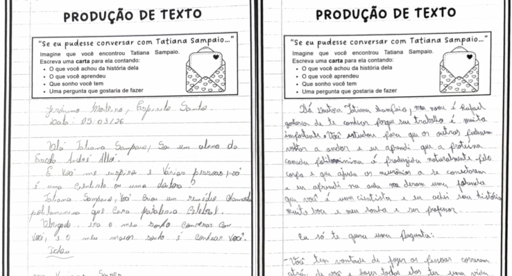 Alunos se conectam com a cientista Tatiana Sampaio em projeto que valoriza mulheres