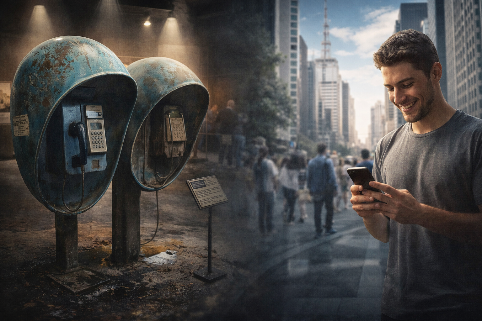 O Estado prometeu telefone. O mercado entregou internet