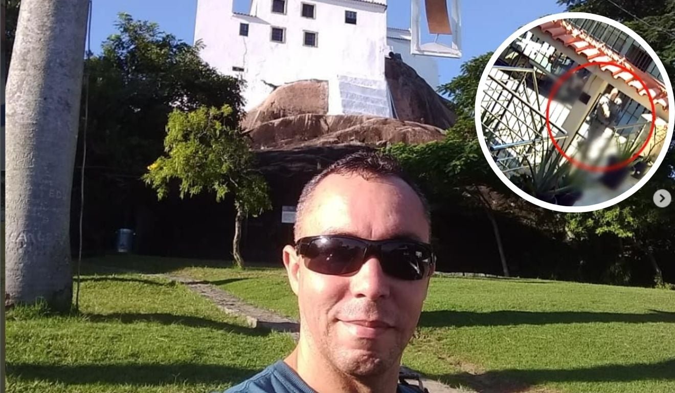 Cabo Luiz Gustavo Xavier do Vale. Foto: Reprodu&ccedil;&atilde;o/Arquivo Pessoal e C&acirc;mera de videomonitoramento