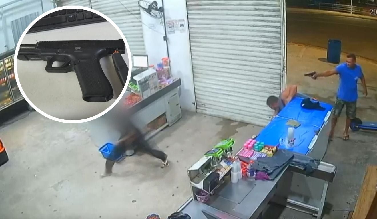 Imagens de c&acirc;meras de seguran&ccedil;a mostram o momento da confus&atilde;o, que aconteceu por volta de 23h30 desta quarta-feira. Foto: Reprodu&ccedil;&atilde;o/Tv Vit&oacute;ria