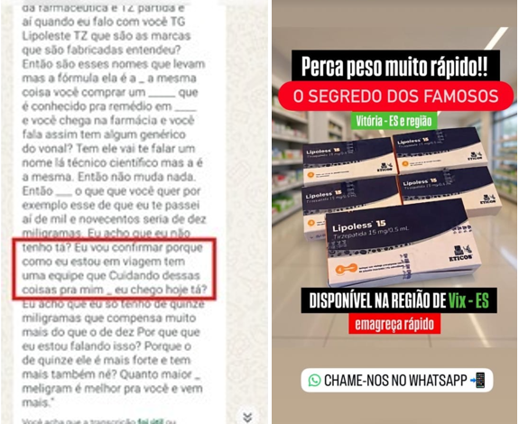 Prints mostram como agia o maior distribuidor de canetas emagrecedoras ilegais no ES