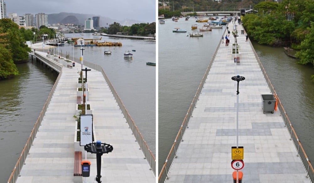 Veja como ficou trecho da nova orla do Canal de Camburi
