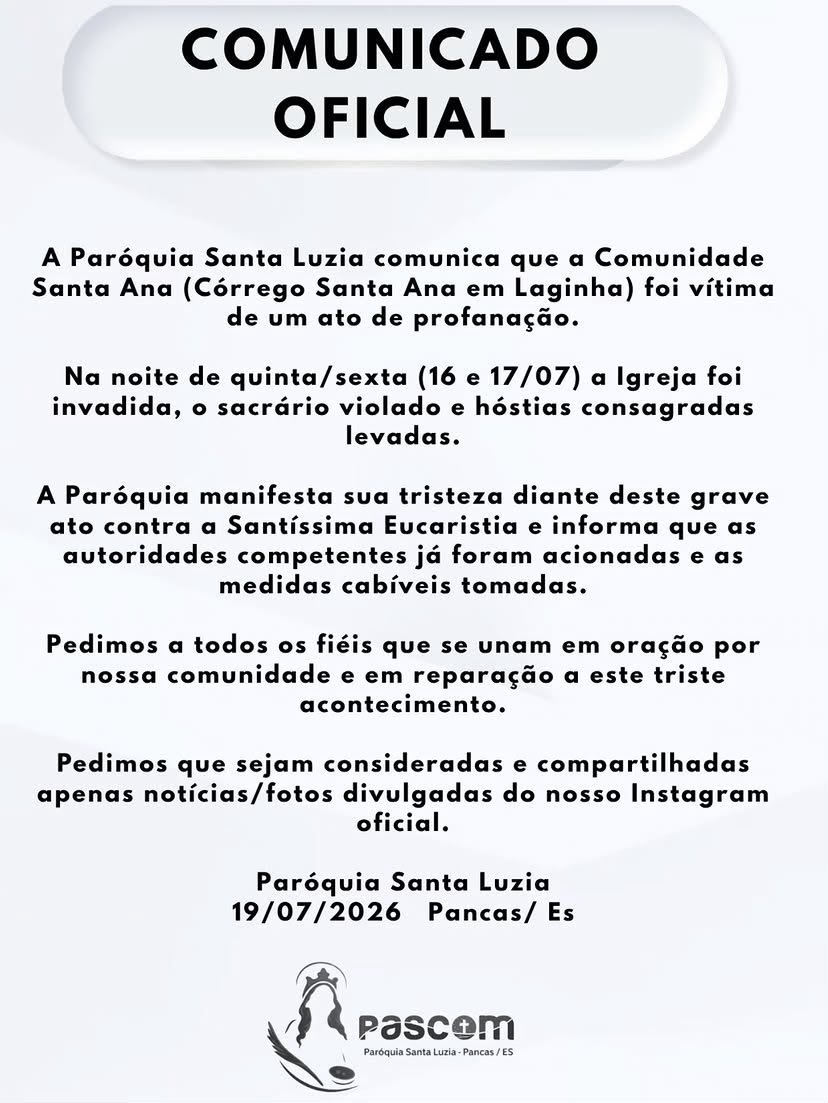 Criminosos invadem igreja no ES e furtam h&oacute;stias