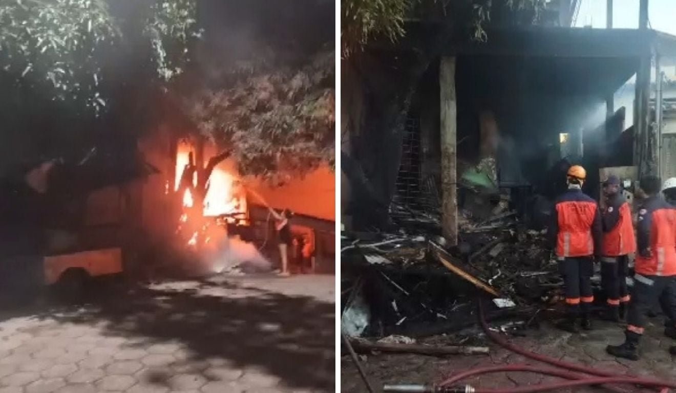 Inc&ecirc;ndio destr&oacute;i casa em Vit&oacute;ria e fogo pode ter sido intencional