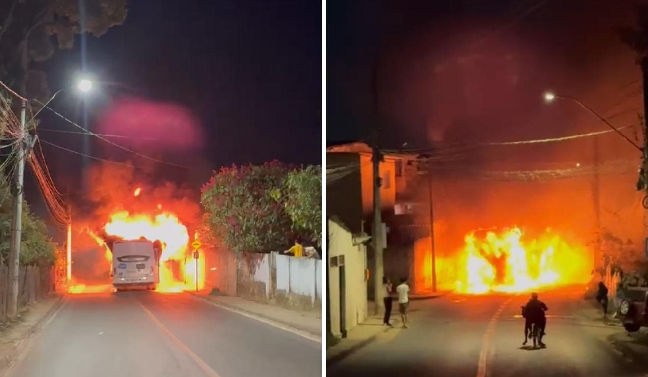 &Ocirc;nibus &eacute; incendiado e viagens s&atilde;o suspensas em bairro de Cariacica