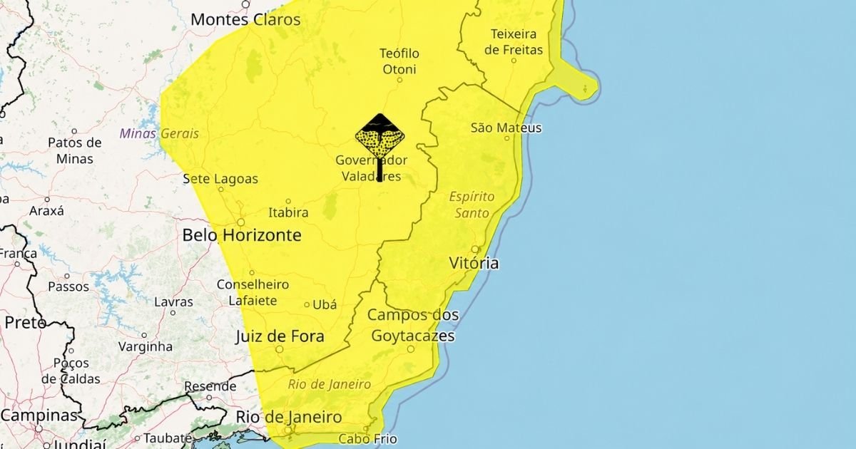 Vem temporal! Previs&atilde;o aponta granizo e rajadas de 60 km/h no ES