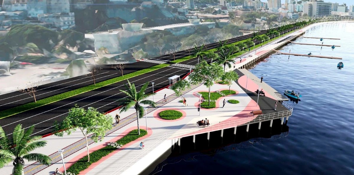 Cal&ccedil;ada da Avenida Beira-Mar ser&aacute; interditada nesta sexta para obras em Vit&oacute;ria