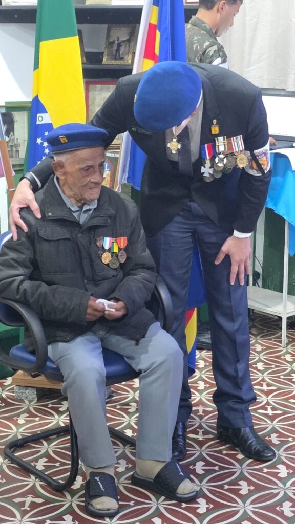 Aos 103 anos, &uacute;ltimo veterano da For&ccedil;a Expedicion&aacute;ria Brasileira recebe homenagem em Gua&ccedil;u&iacute;