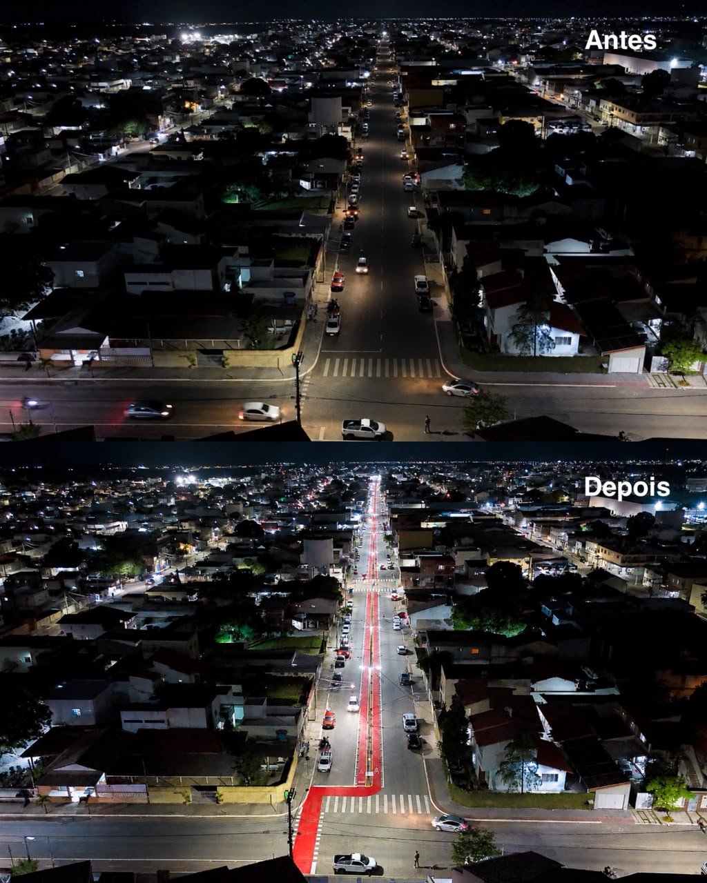 Ciclovia, ilumina&ccedil;&atilde;o e novo visual: o antes e o depois da principal avenida do bairro Interlagos em Linhares