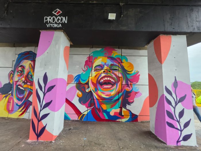 Arte urbana transforma espa&ccedil;os p&uacute;blicos da capital com mensagens de cidadania