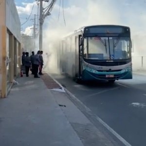 Criminosos tentam incendiar ônibus na avenida Leitão da Silva